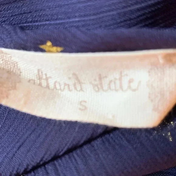 Altard State Dress Dark Blue W/ Gold Stars Print Dress Size Small Boho Fairy - Picture 9 of 9